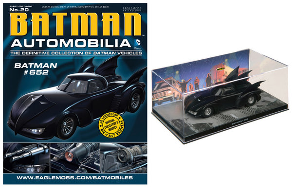 Batman Automobilia Magazin mit 1/43 Diecast-Modell #20 Batmobile (Batman #652)