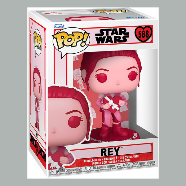 Star Wars Valentines POP! Star Wars Vinyl Figur Rey 9 cm